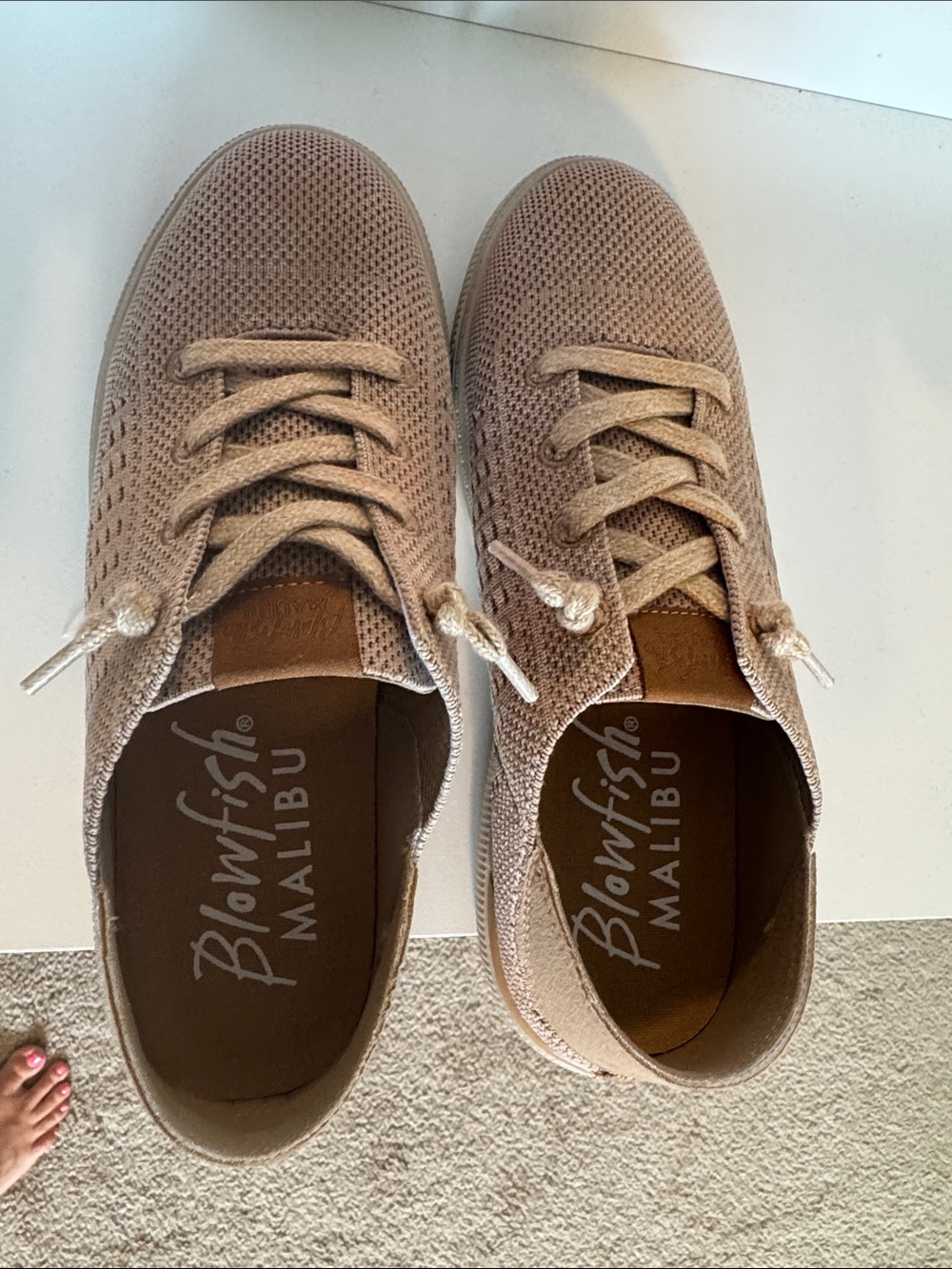 Blowfish women’s Knit Lace-Up Sneakers - Taupe
